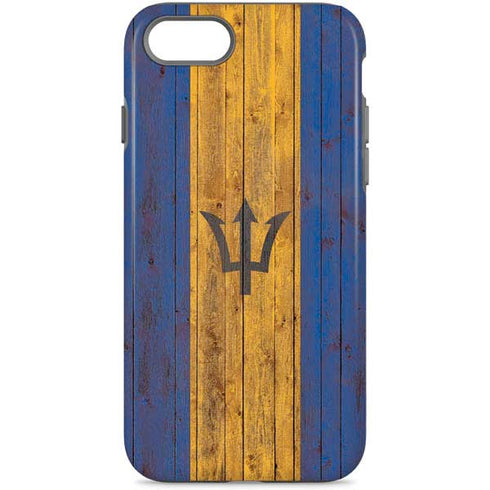 Barbados Flag Dark Wood iPhone 7 Pro Case
